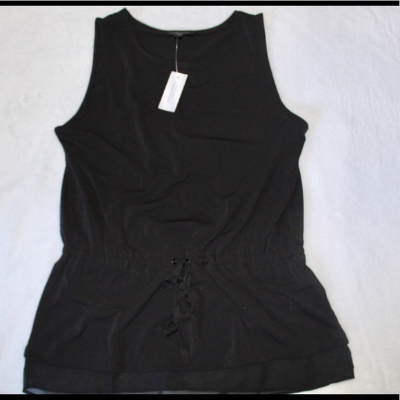 BananaRepublic Black Sleeveless Mixed Media Tunic - Picture 2 of 5